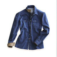 Women's Dark Wash Denim Shirt