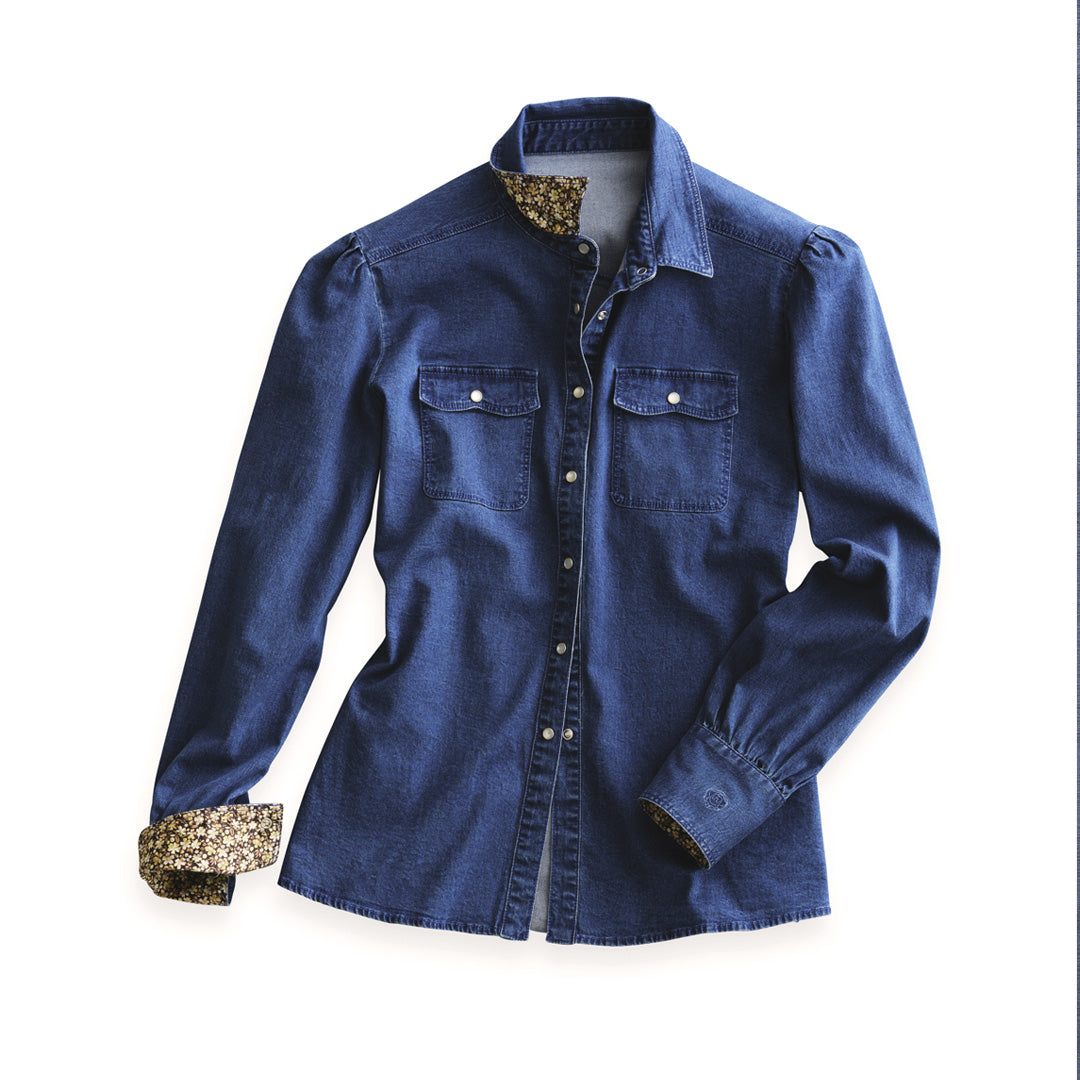 Women's Dark Wash Denim Shirt