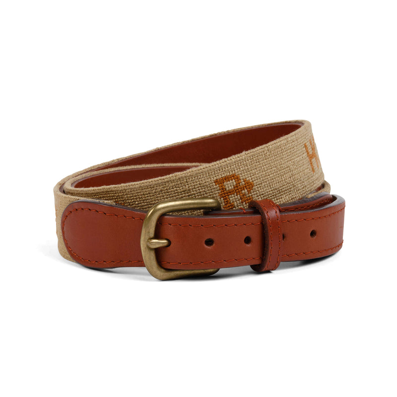 Needlepoint King Ranch Brands Belt | TAN / 32