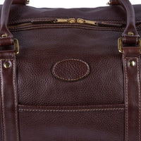 Leather Zipper Top Duffle Bag-Large