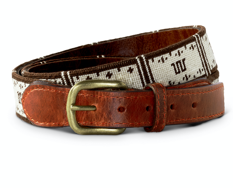 Running W Needlepoint Belt | IVORY / 32