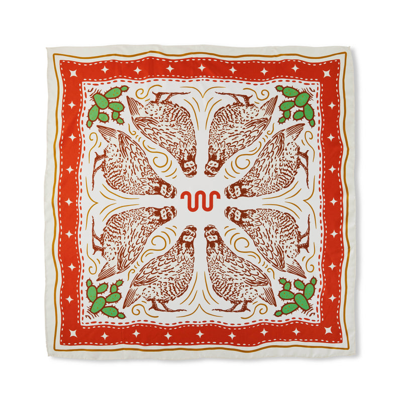 Bobwhite Quail Silk Scarf | IVORY