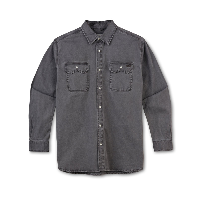 Men's Creek Barn Washed Twill Shirt | MESQUITE CHARCOAL / Small