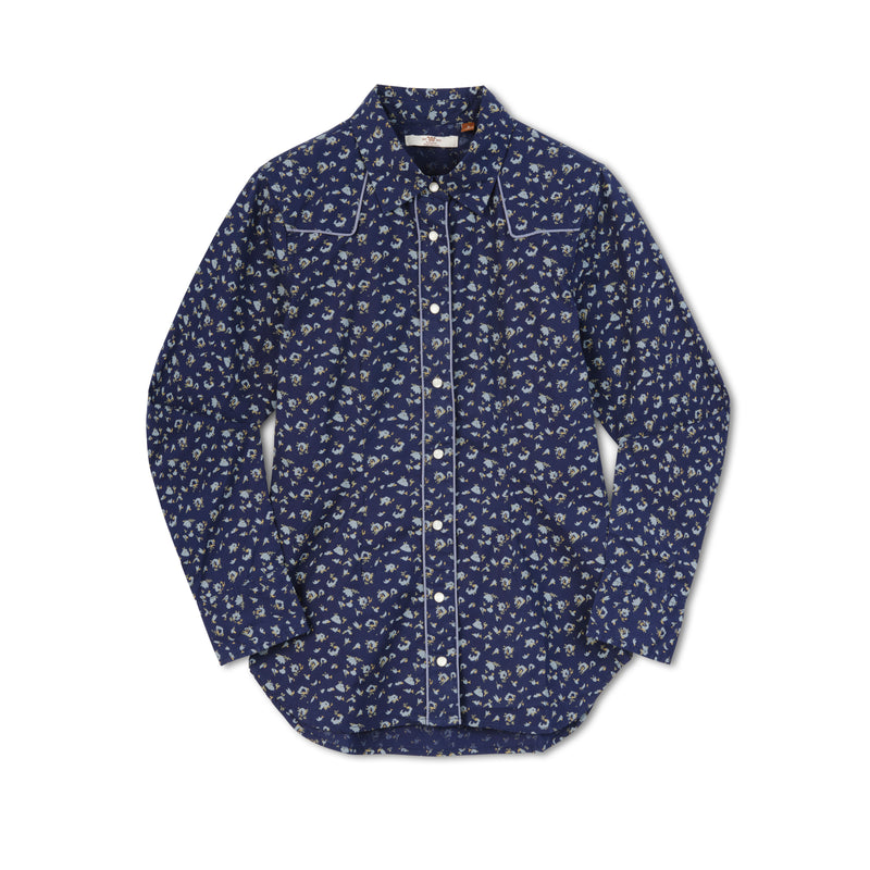 Women's Pearl Snap Ranch Shirt | NAVY / Extra Small