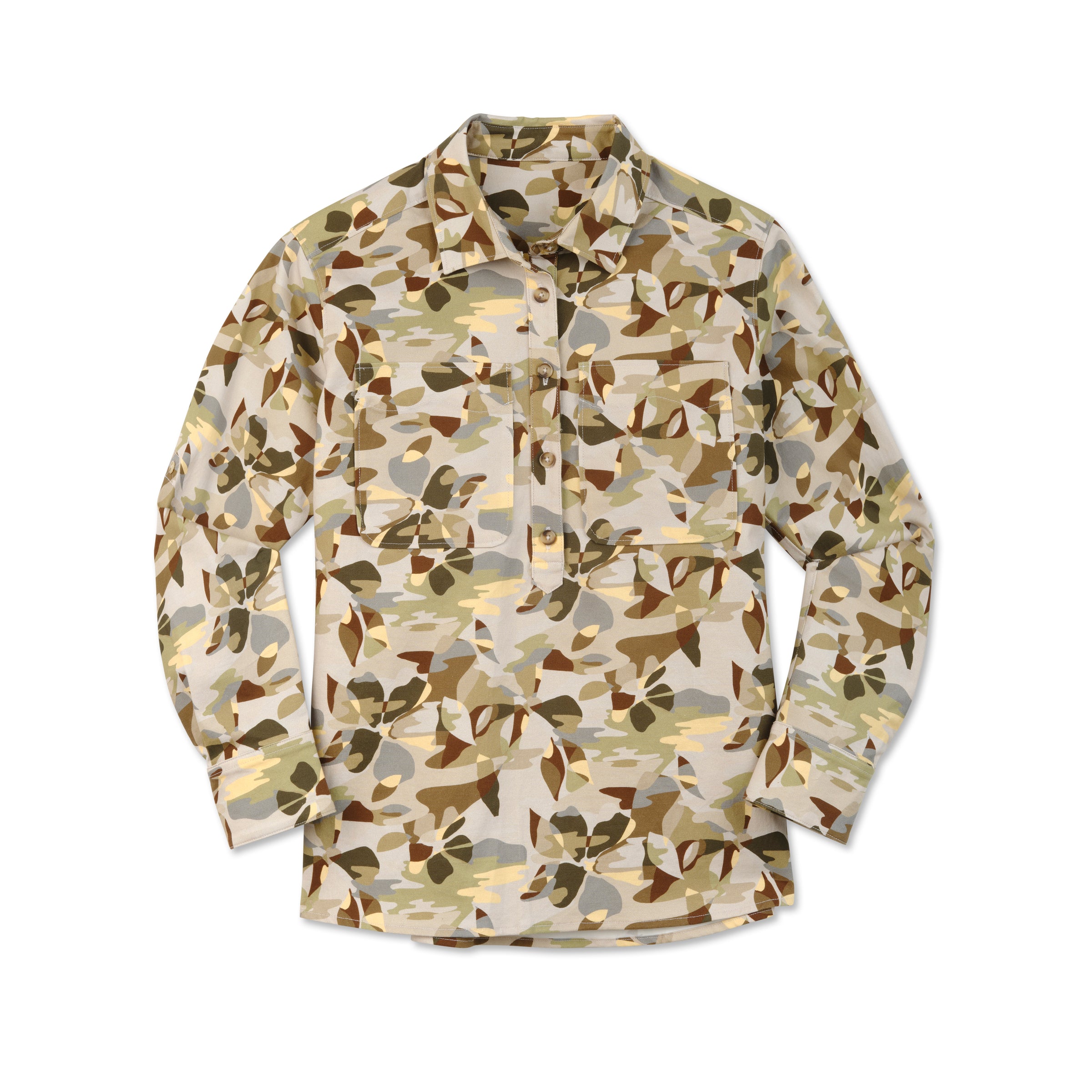 Women's Washed Twill Floral Camo Chore Shirt