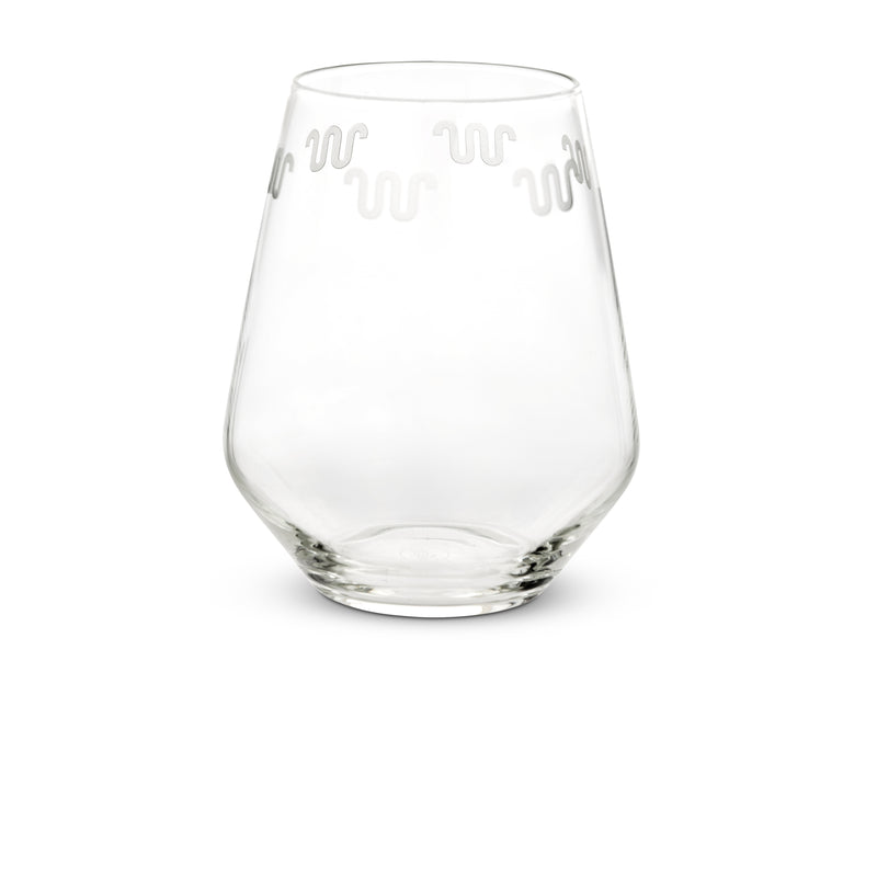 Running W Etched 18oz Stemless Wine Glass | NONE