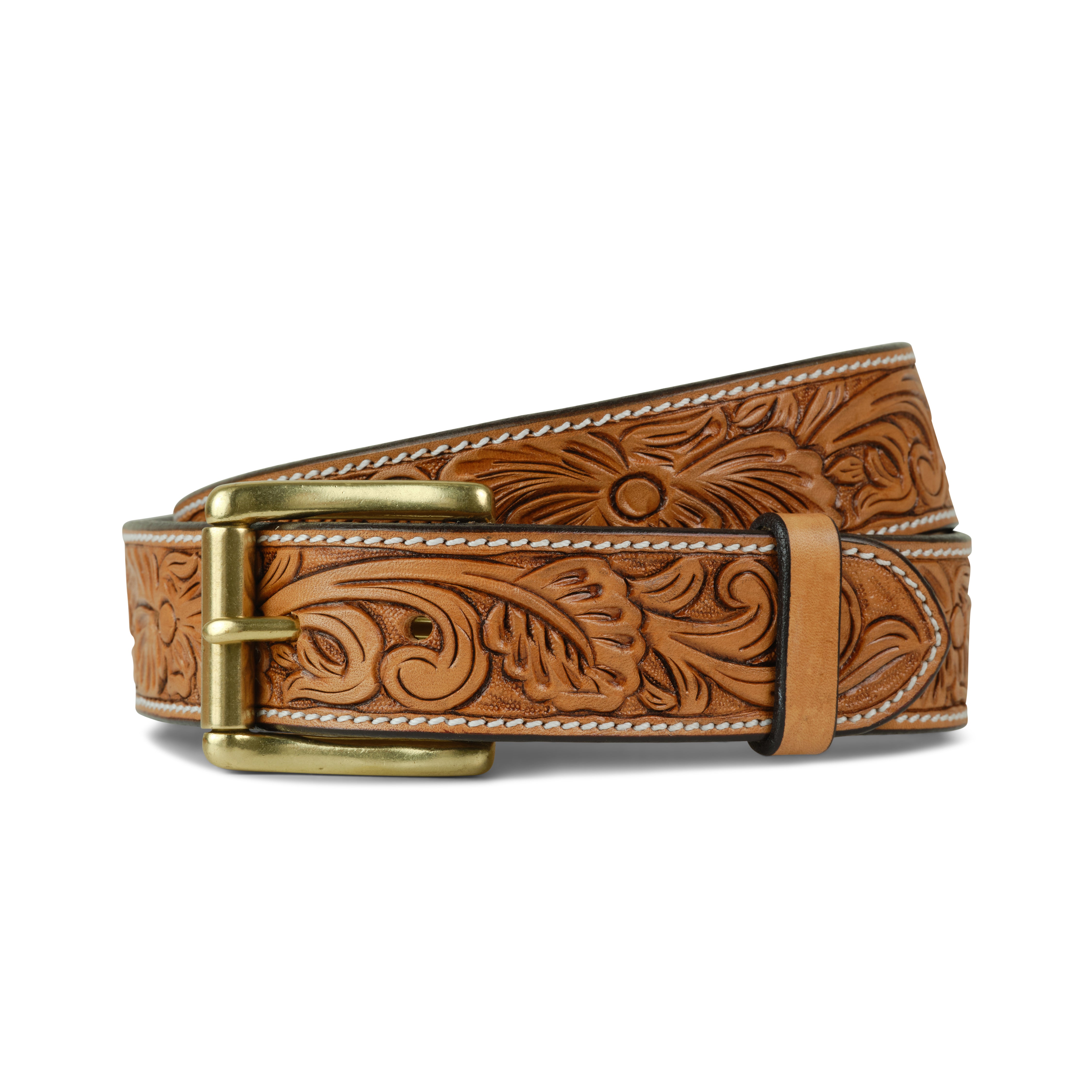 Oak Motte Tooled Belt – King Ranch Saddle Shop