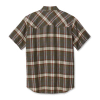 Men's Linen Utility Short Sleeve Shirt, Plaid