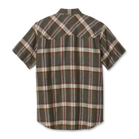 Men's Linen Utility Short Sleeve Shirt, Plaid