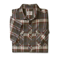 Men's Linen Utility Short Sleeve Shirt, Plaid