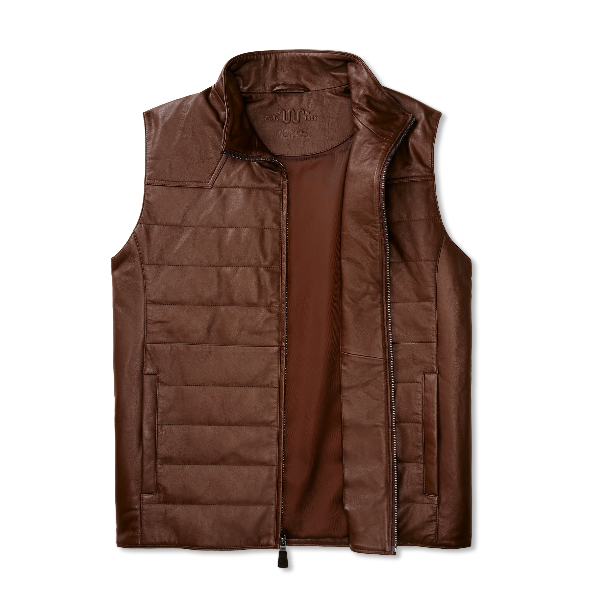 Men's Channel Quilted Leather Vest