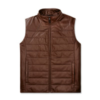 Men's Channel Quilted Leather Vest