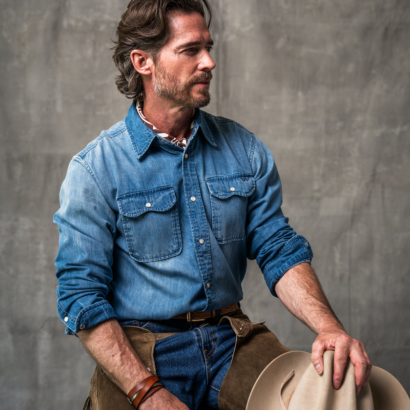 Men's Creek Barn Denim Shirt | BLUE / Small