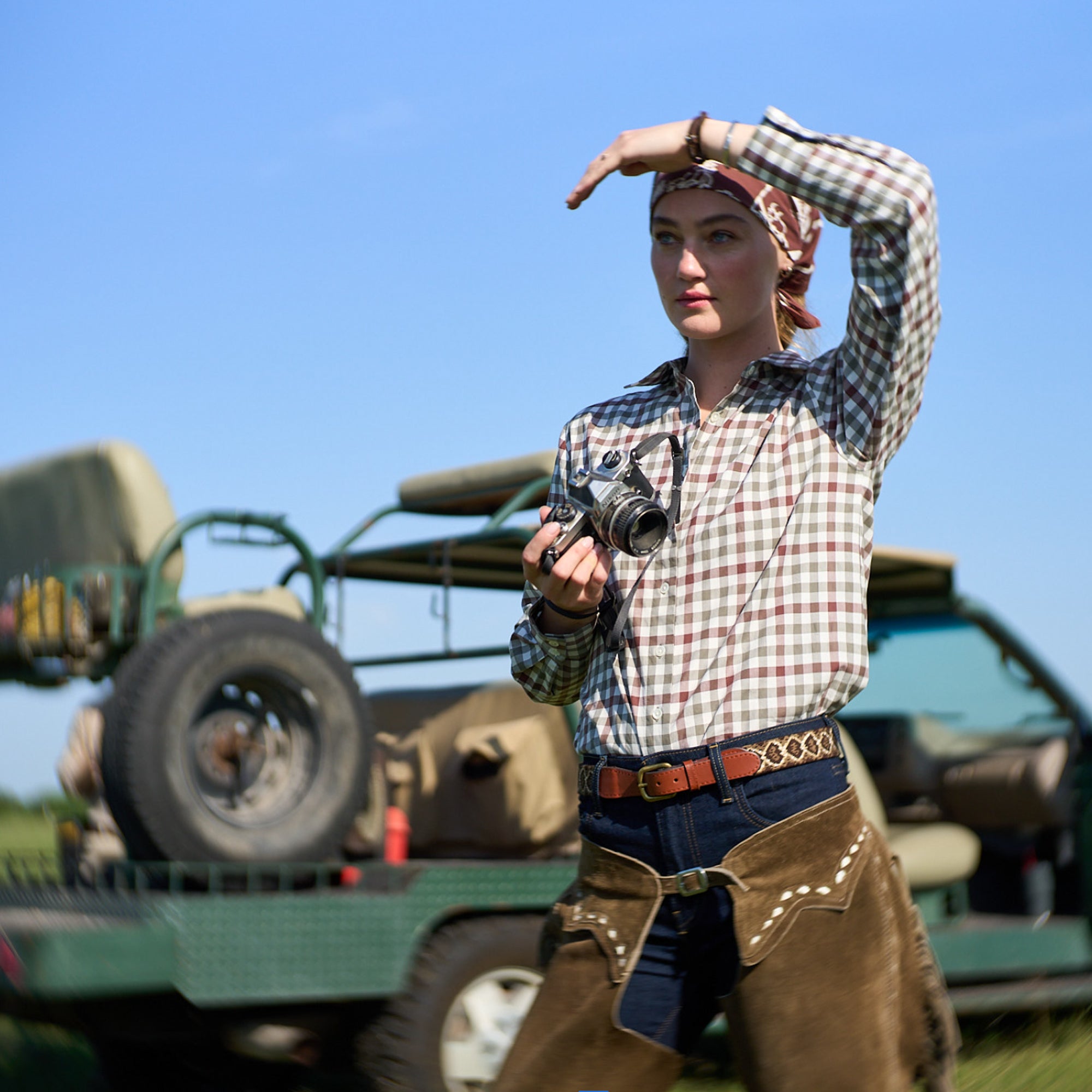 Women's 2 Tone Gingham Shirt