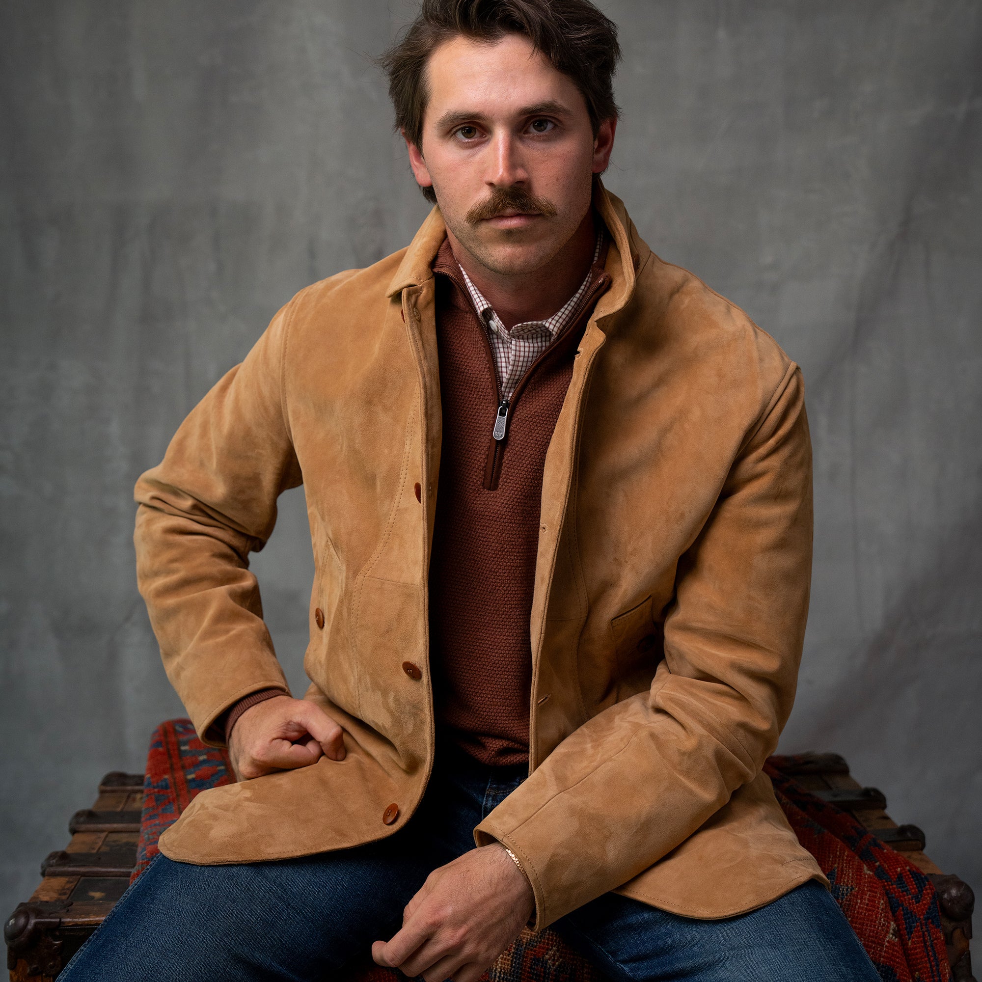 Men's Goat Suede Field Coat