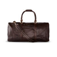 Leather Zipper Top Duffle Bag-Large