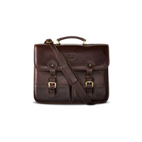 DOUBLE FRONT POCKET LEATHER BRIEFCASE