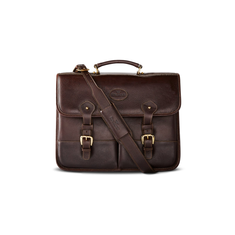 DOUBLE FRONT POCKET LEATHER BRIEFCASE | Default Title