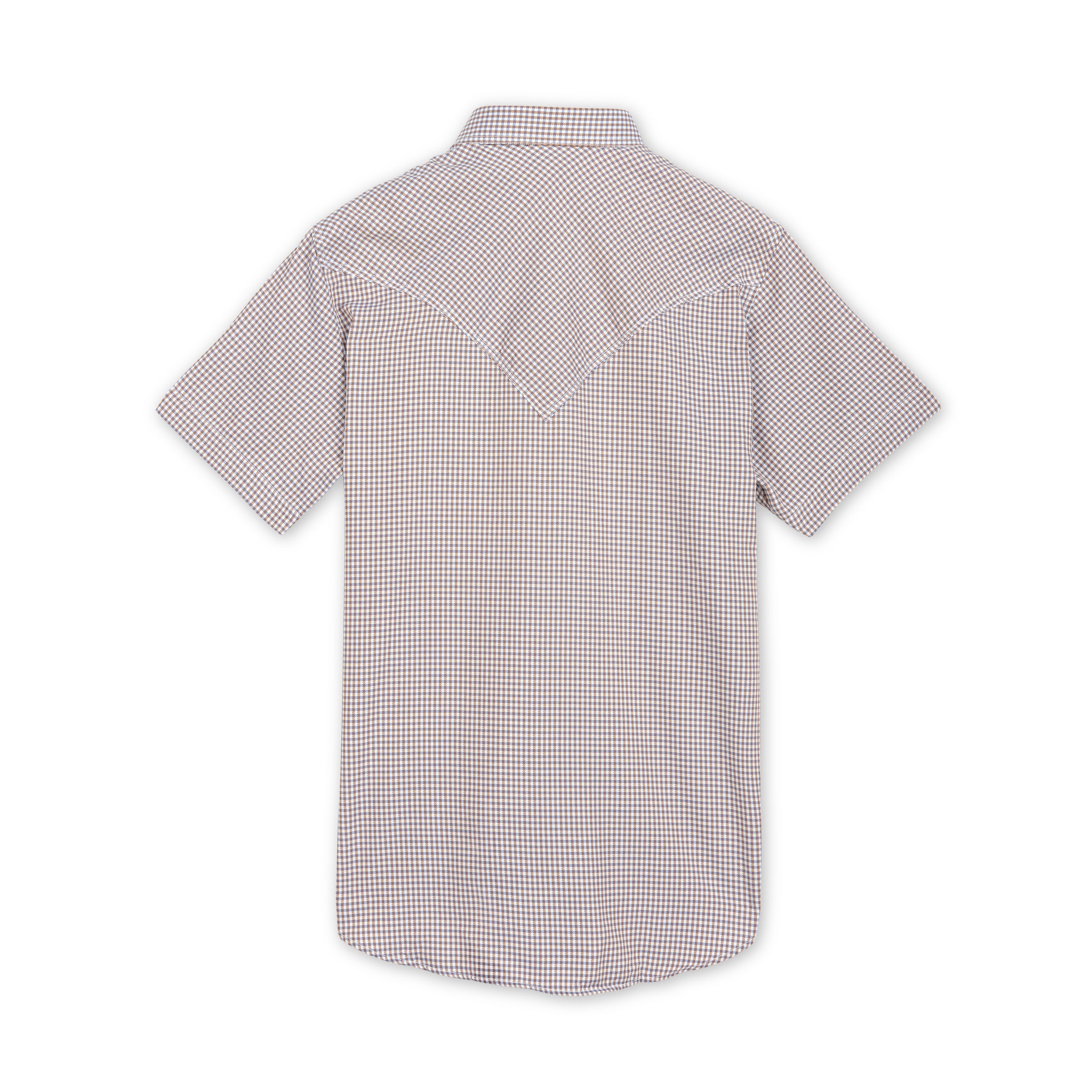 Men's S/S Two tone Grid Western Collar Shirt