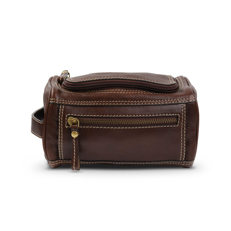 Laureles Round Dopp Kit | CHOCOLATE
