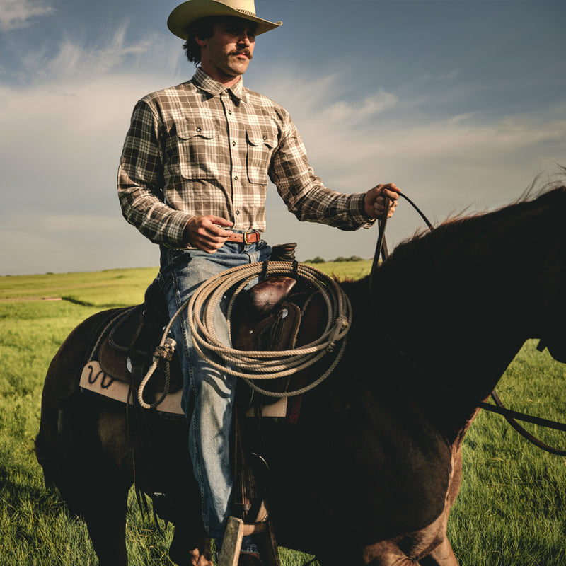 Men’s Two Pocket Ranch Shirt, Flannel | GREY / Small