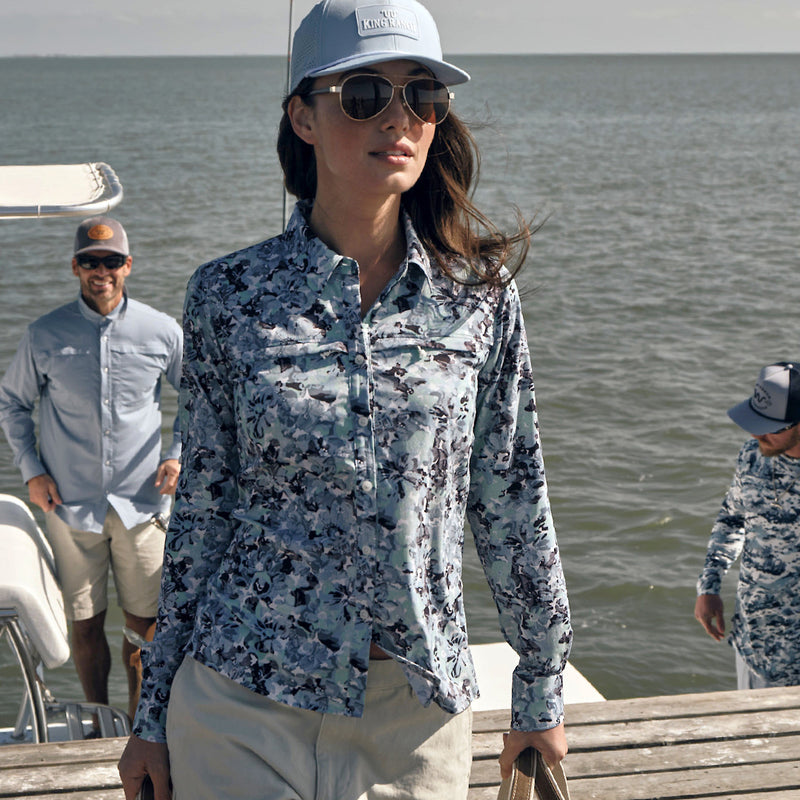 Women's Blue Norther™ Tech Bay Shirt | BLUE BAY FLORAL / Extra Small