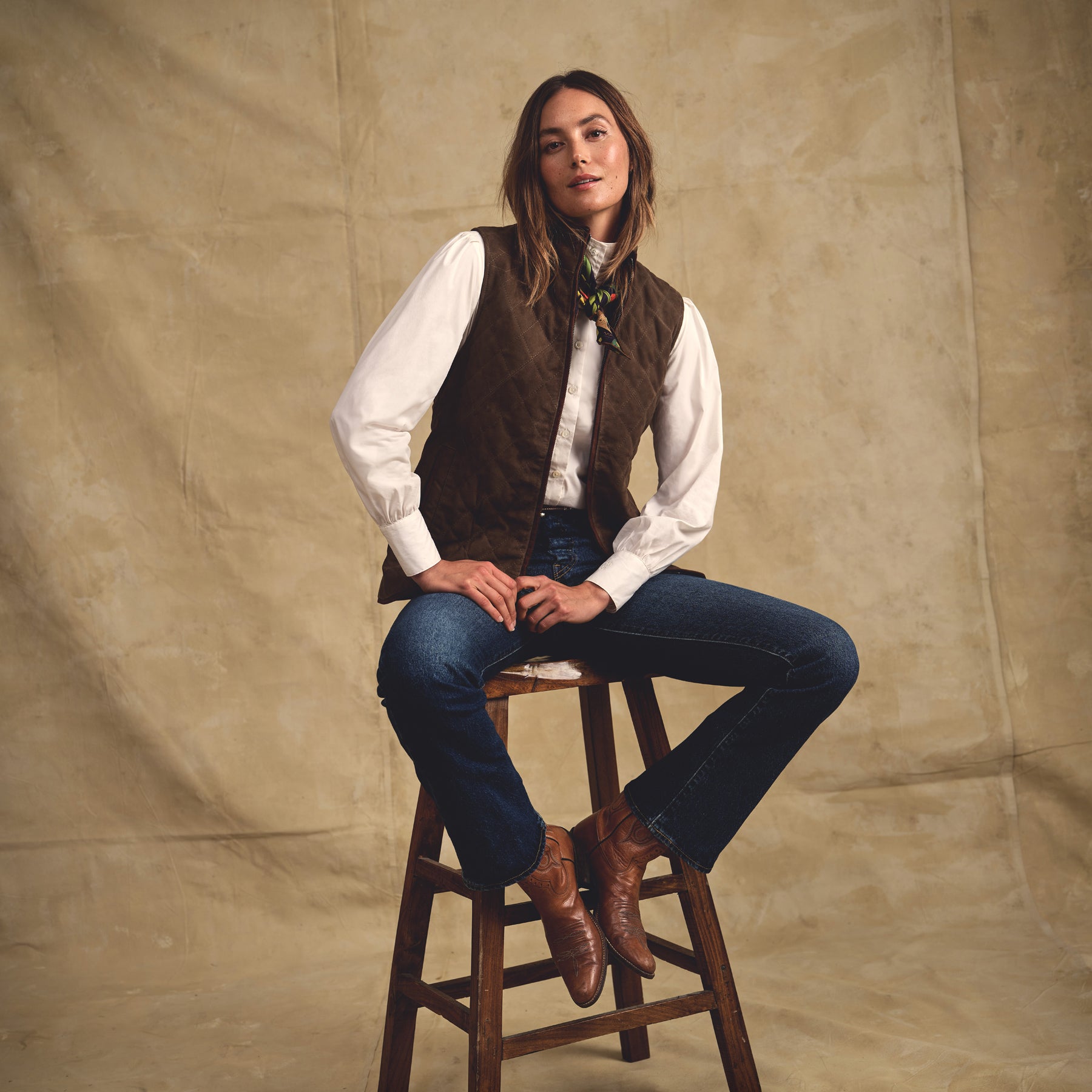 Women's Quilted Goat Suede Ranch Vest – King Ranch Saddle Shop