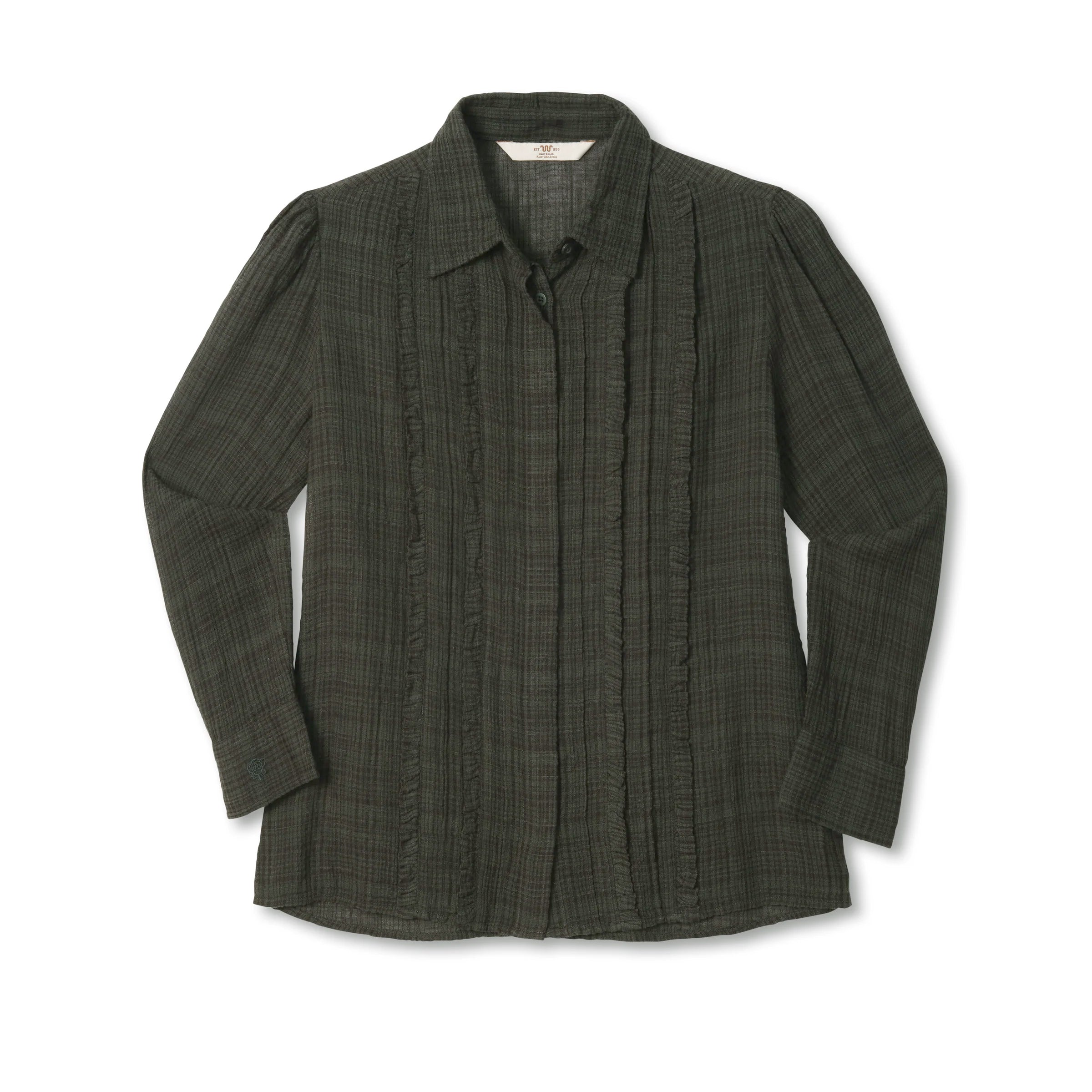 Women's Plaid Ruffle Shirt