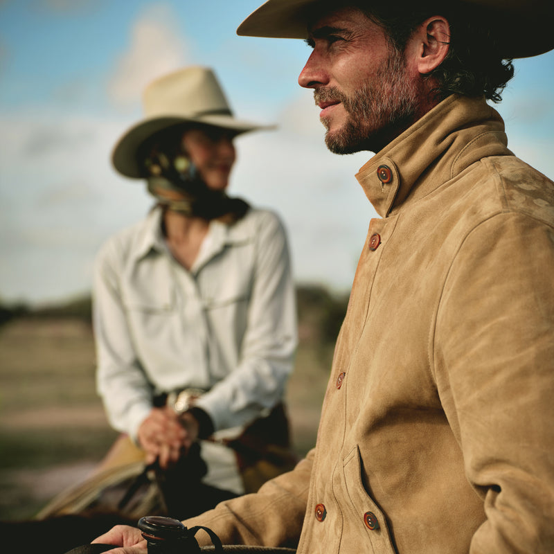 Men's Goat Suede Field Coat | lifestyle