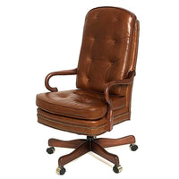 Tufted Leather Gooseneck Chair
