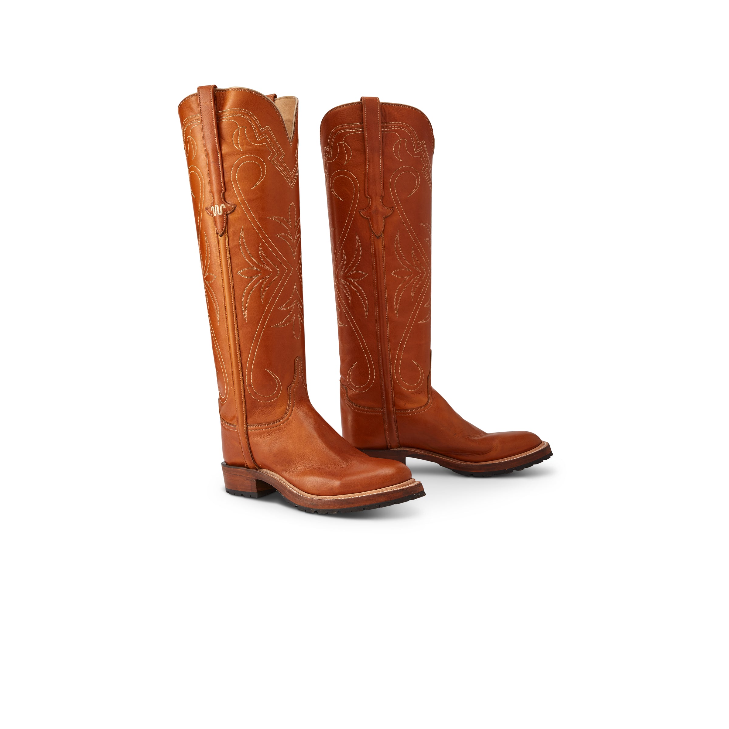 High Top Cowgirl Snake Boots for Women Brown Old English Leather