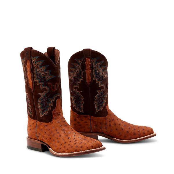Red Ranch Brand Western Ostrich Boots mens 8.5 Red Ostrich Skin Cowboy Boots. Men main image 4