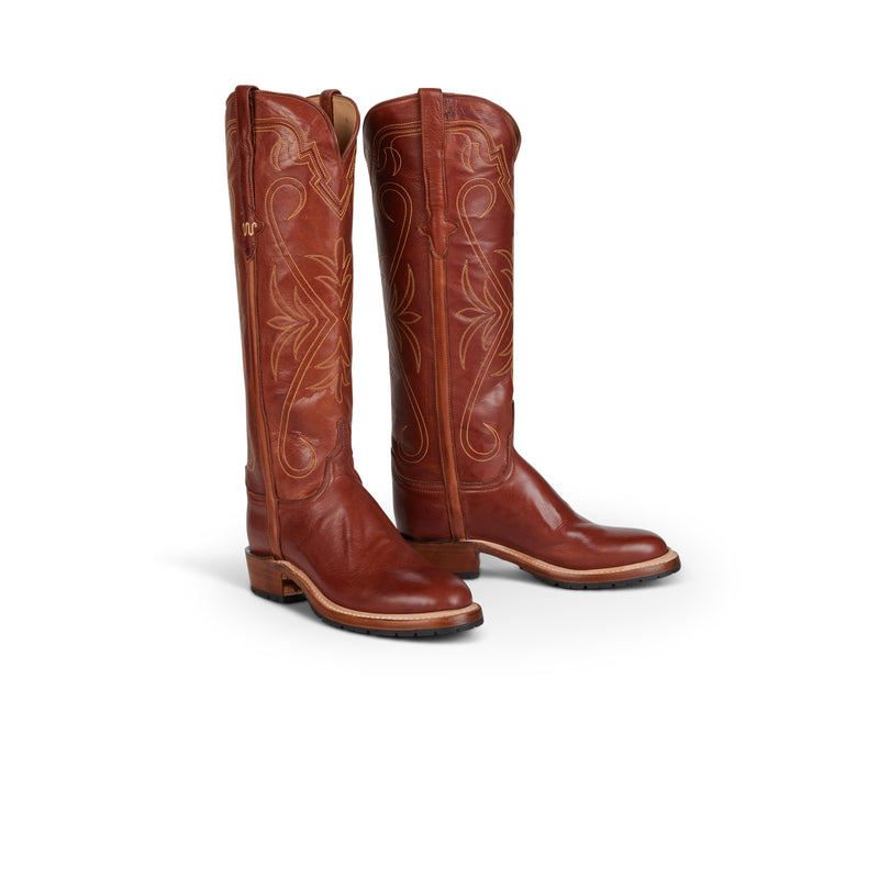 Women's High Top Snake Boot In Brandy | 10.5 / Wide Calf