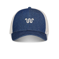 Denim Curved Bill Meshback Snapback Cap