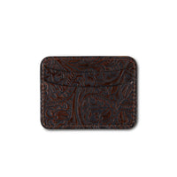 Vintage Tooled Leather Card Wallet