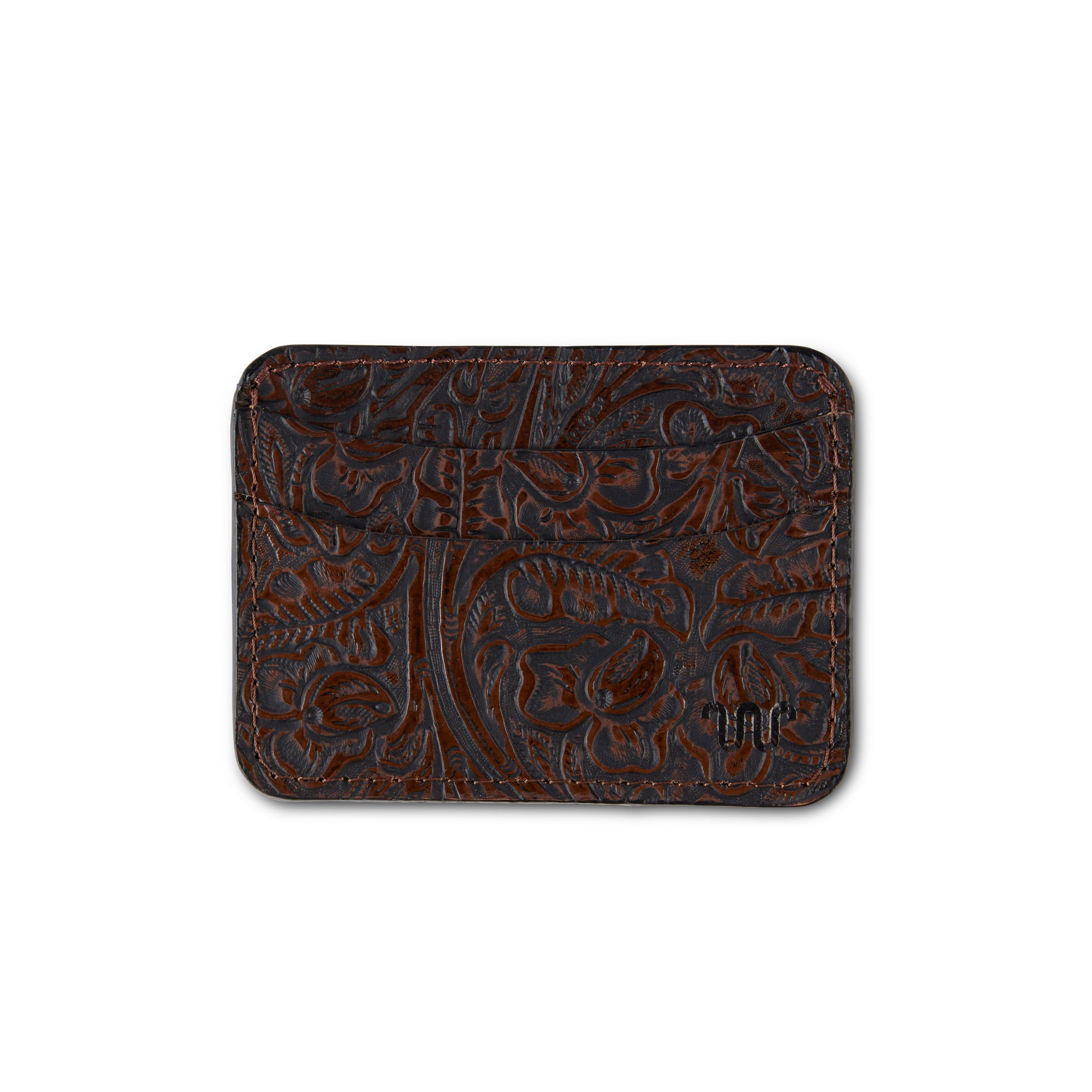 Vintage Tooled Leather Card Wallet