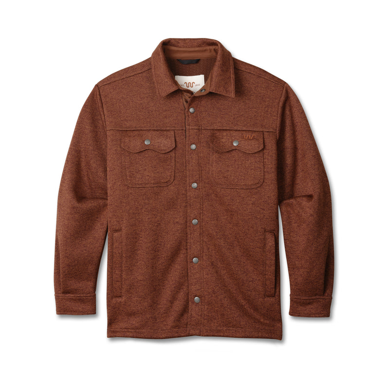 Men's Sweater Fleece Shirt Jacket | KING RANCH BROWN / Small