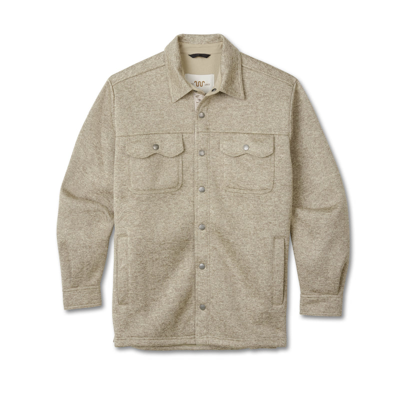 Men's Sweater Fleece Shirt Jacket | OATMEAL / Small