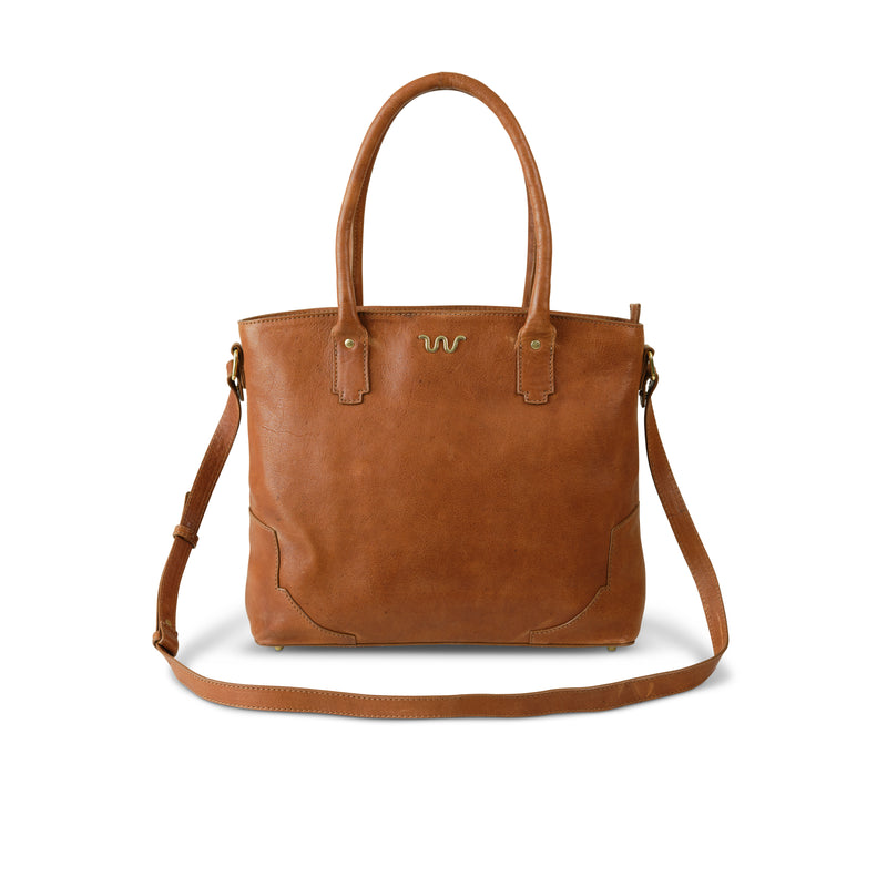 Legacy Leather Zip Tote | COGNAC