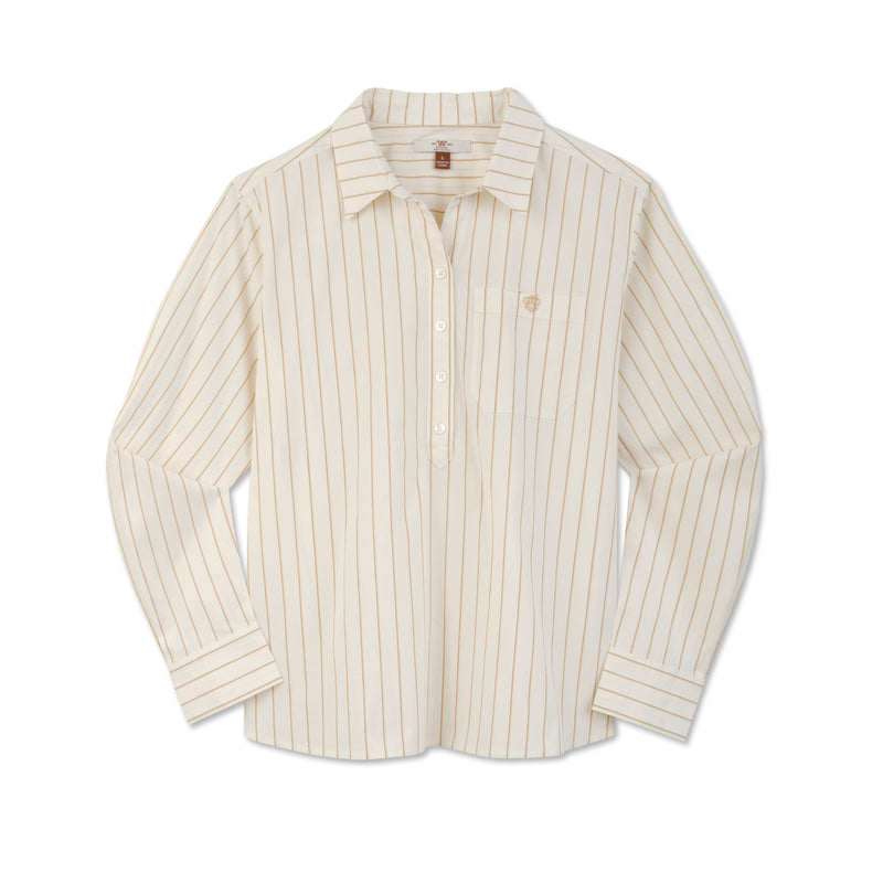 Women's Cotton Stripe Shirt | NATURAL / Extra Small