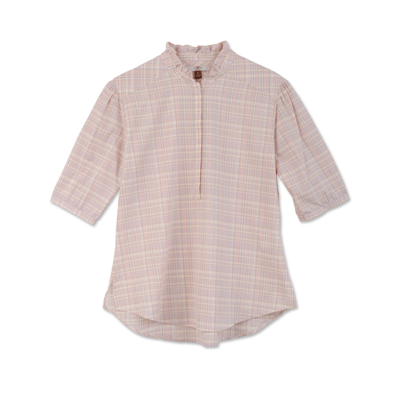 Women's Yarn-dyed Cotton Top | SEA OAT PINK / Extra Small