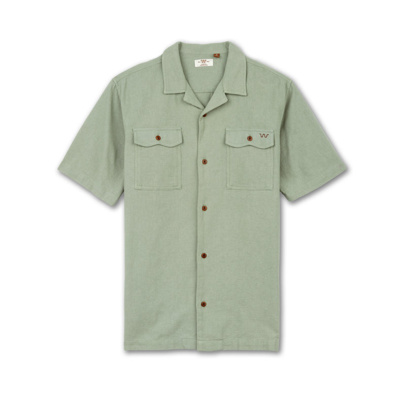 Men's Textured Camp Shirt | SAGE / Small