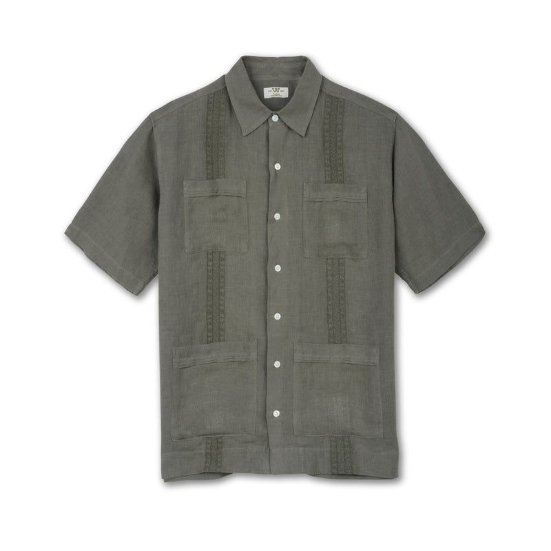 Men's Linen Heritage Guayabera | OLIVE / Small