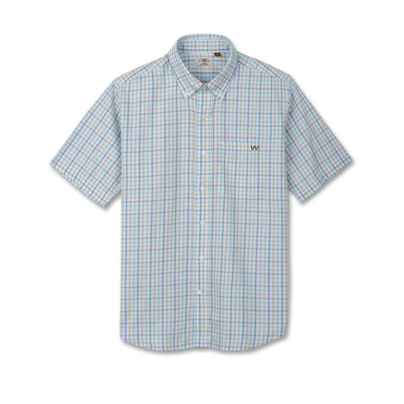Men's Short Sleeve One Pocket Button Down Shirt | SKY BLUE / Small