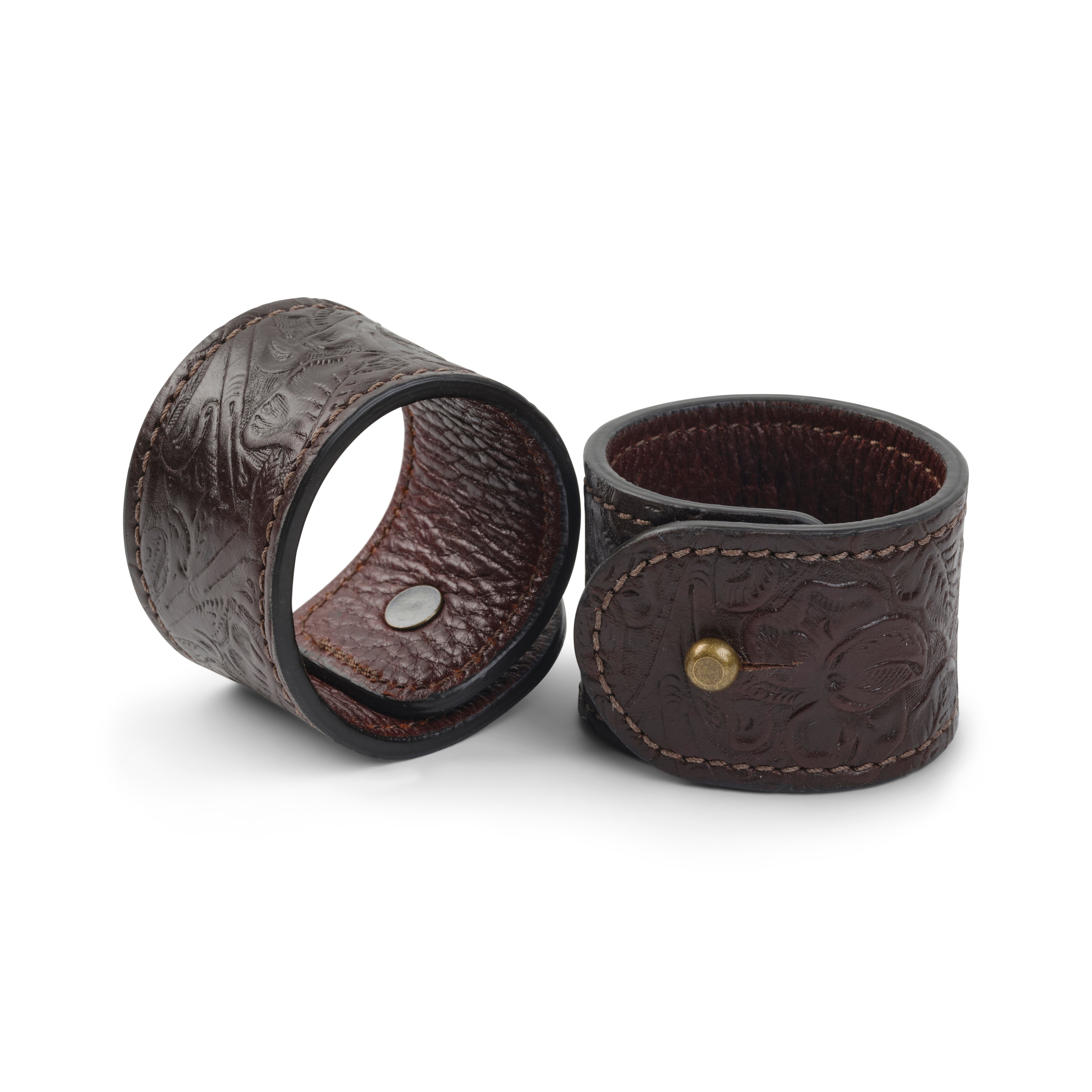 Tooled Leather Napkin Rings, Set of 2 – King Ranch Saddle Shop