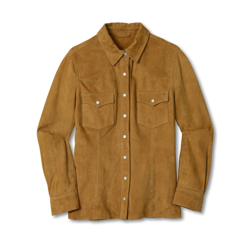Women's Lightweight Suede Ranch Shirt | SADDLE TAN / Extra Small