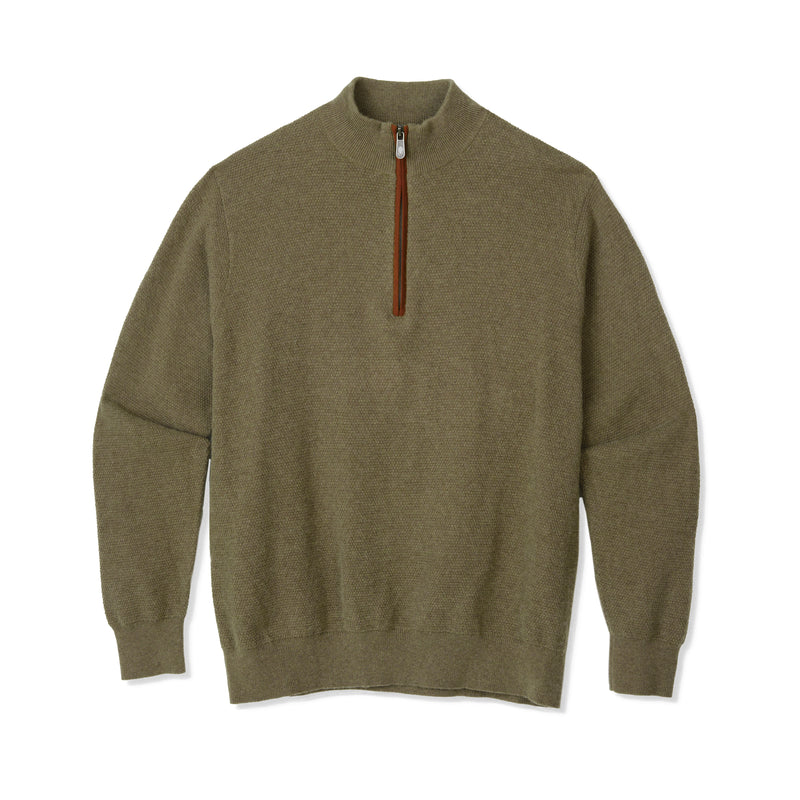 Men's Main House Quarter Zip, Heathered | OLIVE / Small