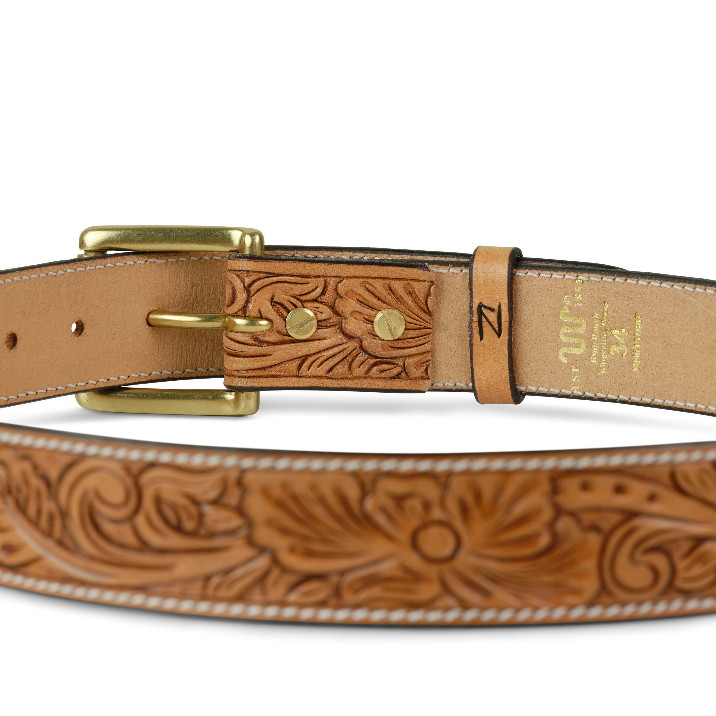 Oak Motte Tooled Belt