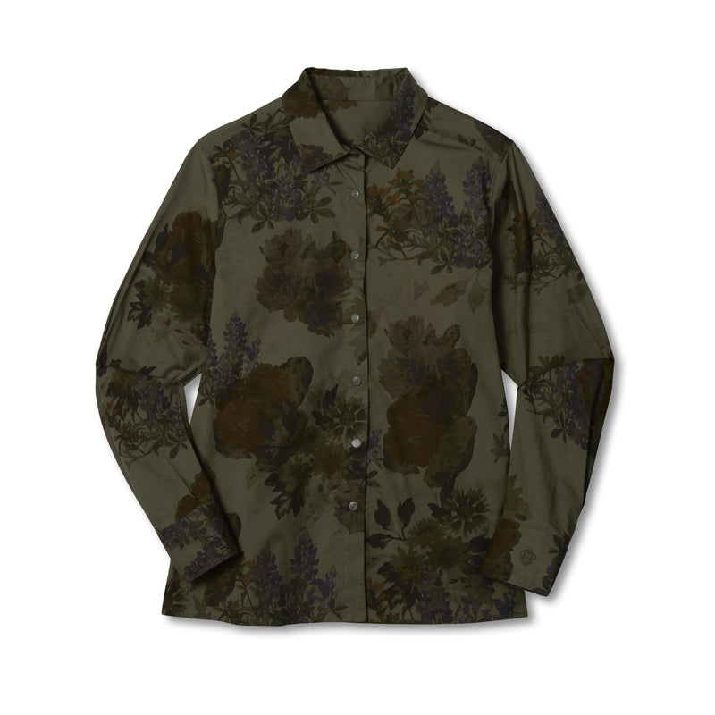 Women's Printed Texas Flora Shirt | DUSTY OLIVE / Extra Small