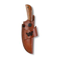 King Ranch Mesquite Damascus Hunter Fixed Blade